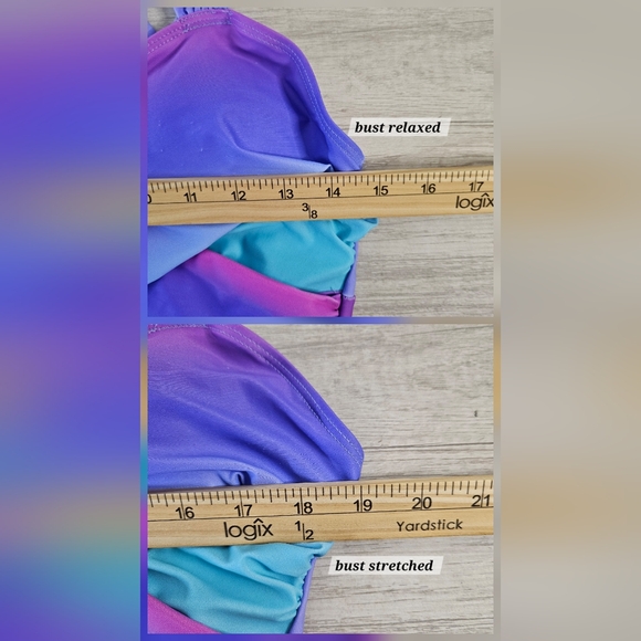 Colorful Tankini Swimdress Set Criss Cross Back Boyshorts Tropical Women's Large - Picture 12 of 16